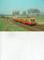 BELGIQUE SNCB-NMBS /LOCALITE ST MARIA OUDENHOVE AUTORAIL 4404 AVEC REMORQUE TYPE 734/TR45 - Eisenbahnen