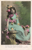 P8-enfants Fantaisies Petite Fille Avec Des Fleurs Le Ciel Vous Donne La Sante La Richesse Avec La Bonté - Portraits