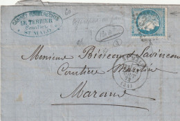 Lettre De Saint Malo à Marans LAC - 1849-1876: Klassieke Periode
