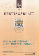 Germany Deutschland 1999-02 1100 Jahre Weimar, Kulturtadt Europas, Canceled In Bonn - 1991-2000