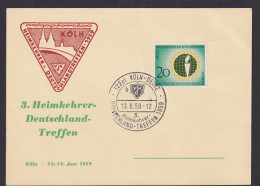 Bund Köln Postkarte 3.Heimkehrer Deutschland Treffen Inter. Anlasskarte 1959 - Covers & Documents