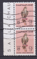 United Arab Emirates 1990 Mi. 285 X, 25 Fils Jagdfalke Hunting Falcon Bird Vogel Oiseau Vert. Pair W. Margin - Emirats Arabes Unis (Général)