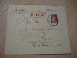 LISBOA 1942 To Porto Registered Cancel J. Ell Cover PORTUGAL - Lettres & Documents