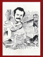 GEORGES BRASSENS  AVEC SA GUITARE  -  CARICATURE   -  EDITION L ARTISTE ROI - Künstler