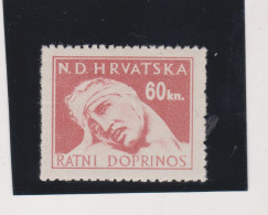 CROATIA WW II, War Relief 1945 60 Kn Not Issued Stamp MNH - Croatie