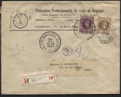 Rare Agence Sur Bande D'imprimé Recom!! Agence BRUSSEL *37* BRUXELLES Sur Bande Drukwerk Vers Liège 1925 (x745) - Sterstempels