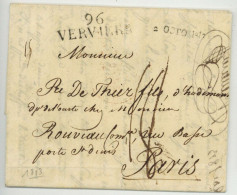 96 VERVIERS 2 OCTO 1813 Pour Paris De Thier - 1794-1814 (Französische Besatzung)