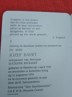 Doodsprentje Jozef Baert / Hamme 4/4/1922 - 11/8/1994 ( Lucienne Ryckaert ) - Religion &  Esoterik