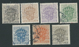 Svezia, Sverige, Suede, Schweden 1910-14; Lot Sweden Service Frimarke : 1 + 3 + 4 + 5 + 20 + 25 + 50 . Used. - Gebraucht