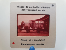 Photo Diapo Diapositive TRAIN Wagon Bi Foudre Transport De Vin Jules Magail & Cie à Cette Dans L'Hérault VOIR ZOOM - Diapositives