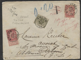 58 MIDDELKERKE S/L Vers Arlon 1901.Double Port 15gr½ Et Taxe 20c ARLON. Réexpédié 58 Vers Le Luxembourg. Original (x746) - 1893-1900 Fine Barbe