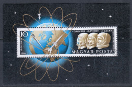 Hungary 1962 Mi# Block 33 A Used - Gagarin, Titov & Glenn / Space - Used Stamps