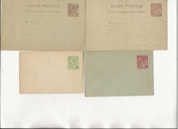 MONACO -LOT DE 4 ENTIERS POSTAUX NEUFS -PERIODE 1891 - Poststempel