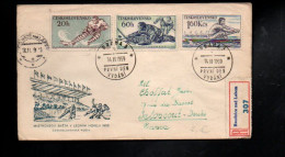 TCHECOSLOVAQUIE AFFRANCHISSEMENT COMPOSE SUR LETTRE RECOMMANDEE POUR LA FRANCE 1959 - Covers & Documents