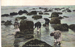 AQUA PHOTO N°1615-PECHE DANS LES ROCHERS-VISSEN TUSSEN DE ROTSEN-AFSTEMPELING BLANKENBERGHE 1909 - Pêche