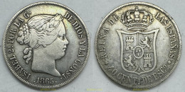 3952 ESPAÑA 1867 ISABEL II 1867 - 40 CENTIMOS DE ESCUDO MADRID - Collections