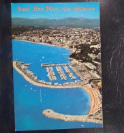 529 . JUAN LES PINS . LE PORT DE PLAISANCE ET LES PLAGES . VUE AERIENNE . OBLITEREE 1986 - Juan-les-Pins