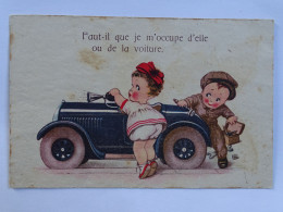 CPA Enfants (illustrateur) Faut-t'il Que Je M'occupe D'elle Ou De La Voiture - Humour - Humorous Cards