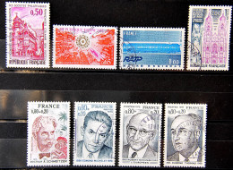 FRANCE 1974. Petit Lot De 8 Timbres N°1798-1803-1804-1810-1824-1825-1826-1827 - Used Stamps