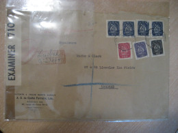 LISBOA 1944 To London England Censor 710 Censored WW2 WWII Air Mail Registered Cancel Slight Faults Cover PORTUGAL - Briefe U. Dokumente