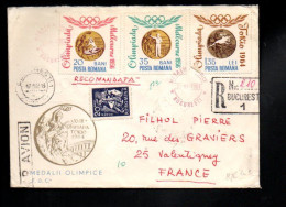 TCHECOSLOVAQUIE AFFRANCHISSEMENT COMPOSE SUR LETTRE RECOMMANDEE POUR LA FRANCE 1966 - Lettres & Documents