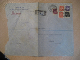 CAMPOLIDE 1944 To Caracas Venezuela USA Censor Censored WW2 WWII Air Mail Registered Cancel Damaged Cover PORTUGAL - Lettres & Documents