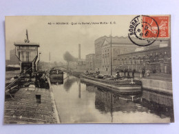ROUBAIX (59) : Quai Du Cartel, Usine Motte - E.C. - 1907 - (péniches) - Binnenschepen