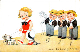 Carte Humour     -  Enfants   , Lequel Des Trois  ? Chien       AQ1075 - Groupes D'enfants & Familles