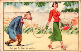 Carte Humour     -  Couple - Unis Par Les Liens Du Marige             AQ1075 - Humour