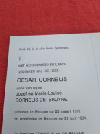Doodsprentje Cesar Cornelis / Hamme 25/3/1919 - 21/6/1994 ( Z.v. Jozef Cornelis En Marie Louise De Bruyne ) - Religion &  Esoterik