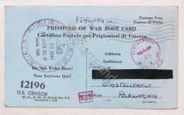 WWII - Cartolina Postale Per Prigionieri Di Guerra - New York - Giugno 1944 - Unclassified