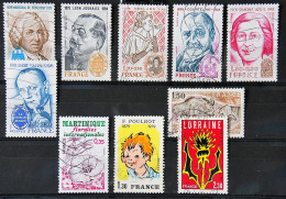 France 1979 - Petit Lot De 10 Timbres N° 2029-2030-2031-2032-2032A-2032B-2035-2038-2065 - Usados