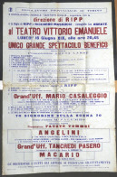 Locandina Spettacolo Benefico Teatro Vittorio Emanuele Di Torino - 1941 - Advertising