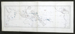 Carta Geografica: Banchi Di Corallo E Posizione Dei Vulcani Attivi - Fine '800 - Other & Unclassified