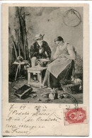 Pionnière RUSSIE UKRAINE Ecrite En Podolie Russie En 1904 Timbre 4 Kon Russe Couple Femme Cuisine Entourée De Lapins - Russie