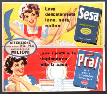 ANNI 50-60 - 2 BUONI SCONTO PER L'ACQUISTO DEI DETERSIVI PRAL E SESA (CW241) - Advertising