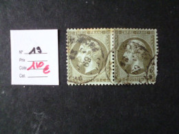 Timbre France Oblitéré N° 19  Paire 1862 - 1862 Napoléon III