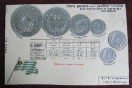 Cpa Représentation Monnaies Pays ; L'Uruguay - Coins (pictures)