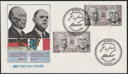 1988 France / Germany 25th Anniversary Of Franco-German Cooperation Treaty Joint FDC - Emissions Communes