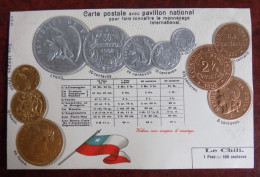 Cpa Représentation Monnaies Pays ; Le Chili - Coins (pictures)