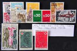 France 1972 - Petit Lot De 11 Timbres N° 1709-1710-1712-1714-1719-1720-1725-1726-1729-1735-1736. - Oblitérés