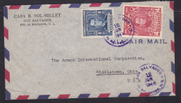 El Salvador - 1948 Commercial Airmail Cover San Salvador To USA - El Salvador