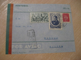 PORTO 1945 To Zurich Switzerland Air Mail Cancel Cover PORTUGAL - Covers & Documents