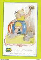 Illustrateur Mabel Lucie Attwell N°5496 Fillette Fait De La Peinture Avec Son Chat VOIR DOS - Attwell, M. L.