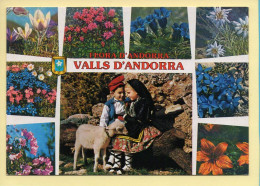 Andorre : VALLS D'ANDORRA / Multivues / Blason / Fleurs (animée) (voir Scan Recto/verso) - Andorra