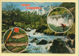 Andorre : VALLS D'ANDORRA / RECORD D'ANDORRA / 3 Vues / Pêcheur / Poissons (voir Scan Recto/verso) - Andorra
