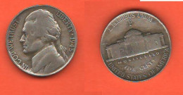 America Five Cents 1945 Grande P Jefferson War Coin USA United States America Nickel   K 192 A - 1938-…: Jefferson