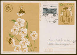 1987 Poland APIMONDIA Bee Keeping Congress In Warsaw Postally Travelled Postal Stationery Card - Honingbijen