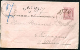 Rohrpost-Umschlag RU9 Wien Telegrafen-Centrale 1891 Kat.20,00€ - Covers