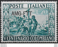 1951 Trieste A Cristoforo Colombo MNH Sassone N. 115 - Non Classés